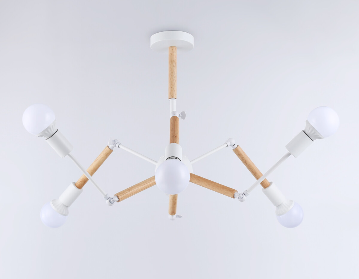 TR80485/6 WH/LW белый/светлое дерево E27/6 max 60W D930*510 — изображение 4