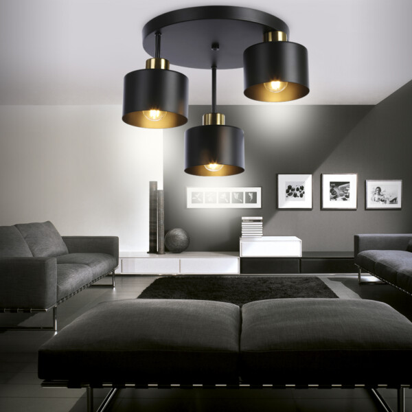 TR8121/3 BK/BS черный/латунь E27*3 max 40W D370*265