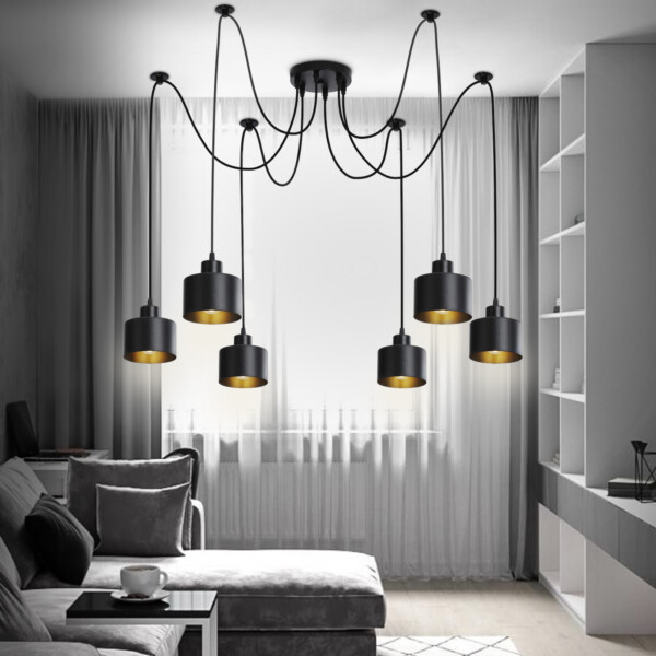 TR8132/6 BK черный E27*6 max 40W D700*800