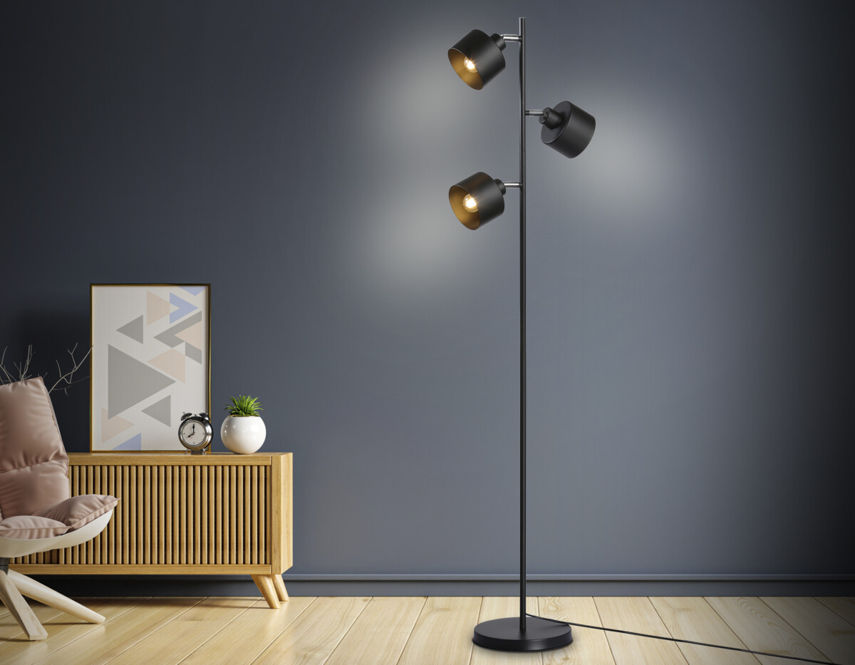 TR8155/3 BK черный E27*3 max 40W D370*1530 — изображение 1