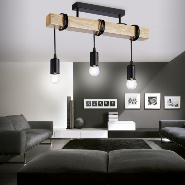 TR8182/3 BK/LW черный/светлое дерево E27*3 max 40W 500*50*420