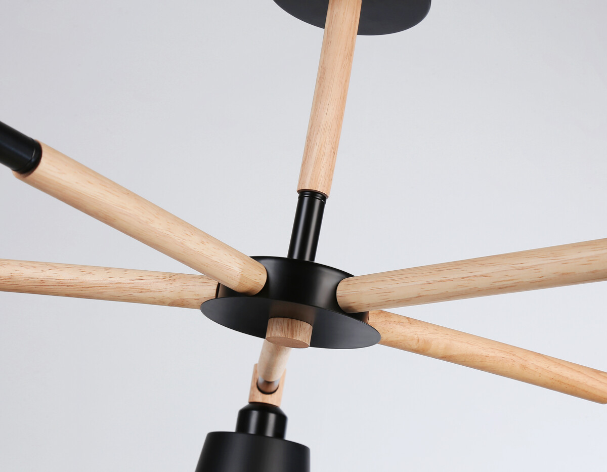 TR82211/5 BK/LW черный/светлое дерево E27/5 max 40W D780*430 — изображение 1