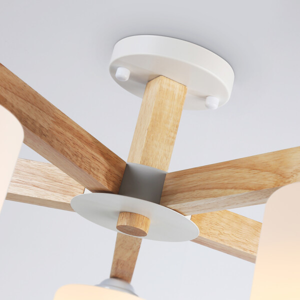 TR83113/5 WH/LW белый/светлое дерево E27/5 max 40W D700*325