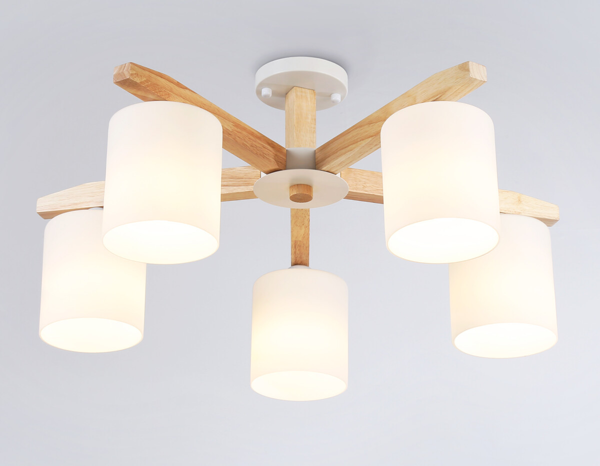 TR83113/5 WH/LW белый/светлое дерево E27/5 max 40W D700*325 — изображение 3