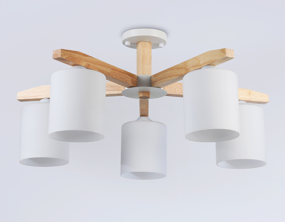 TR83113/5 WH/LW белый/светлое дерево E27/5 max 40W D700*325 — изображение 4