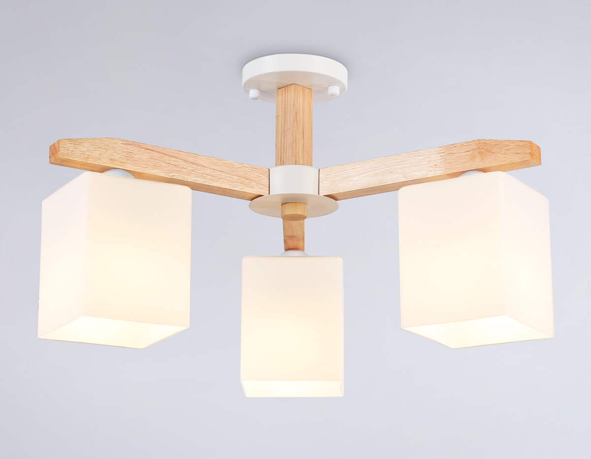 TR83115/3 WH/LW белый/светлое дерево E27/3 max 40W D580*320 — изображение 2