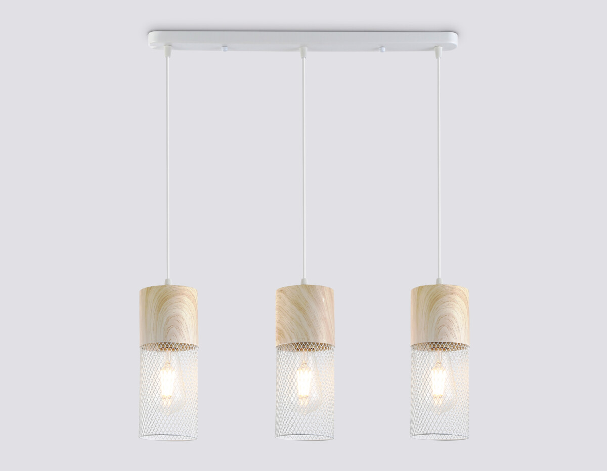 TR8499/3 WH/WD белый/дерево E27/3 max 60W 550*100*1000 — изображение 1