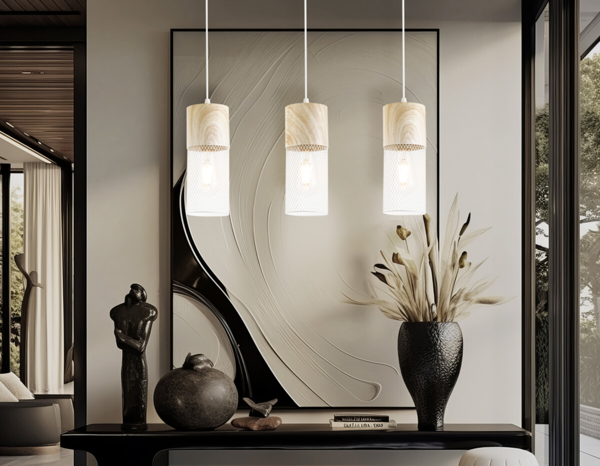 TR8499/3 WH/WD белый/дерево E27/3 max 60W 550*100*1000 — изображение 4