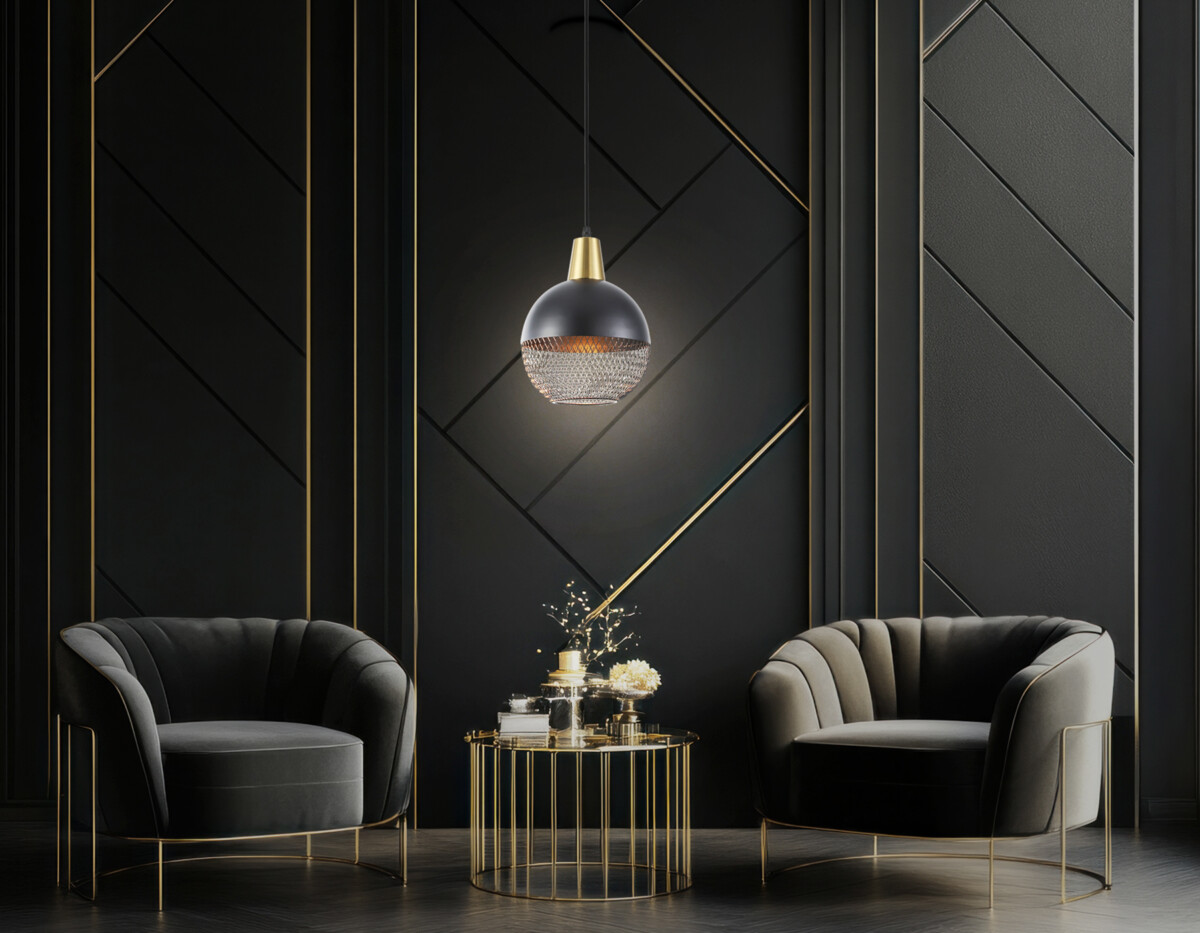 TR8504 BK/CP черный/медь E27 max 60W D200*1000 — изображение 4