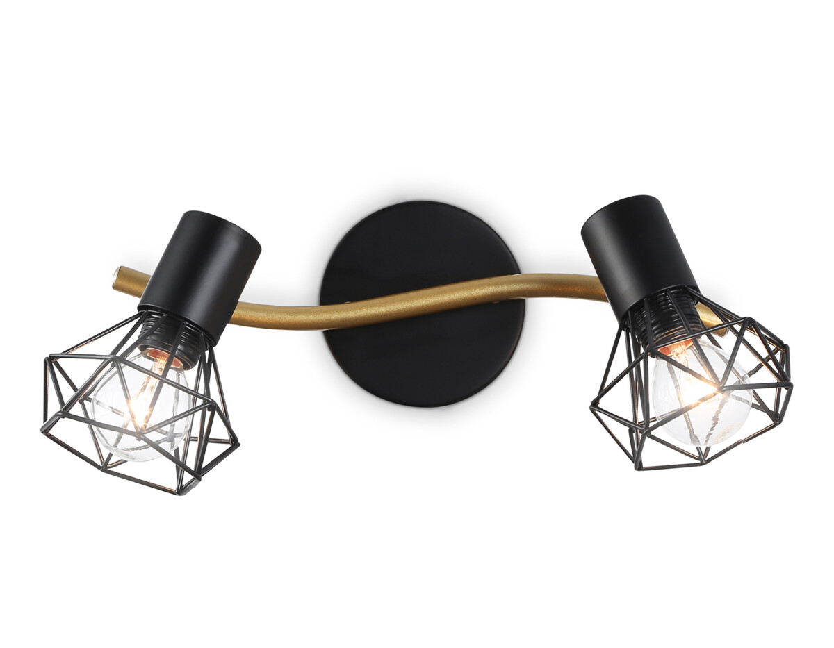 TR8656/2 BK/GD черный/золото E14/2 max 60W 330*100*185 — изображение 6