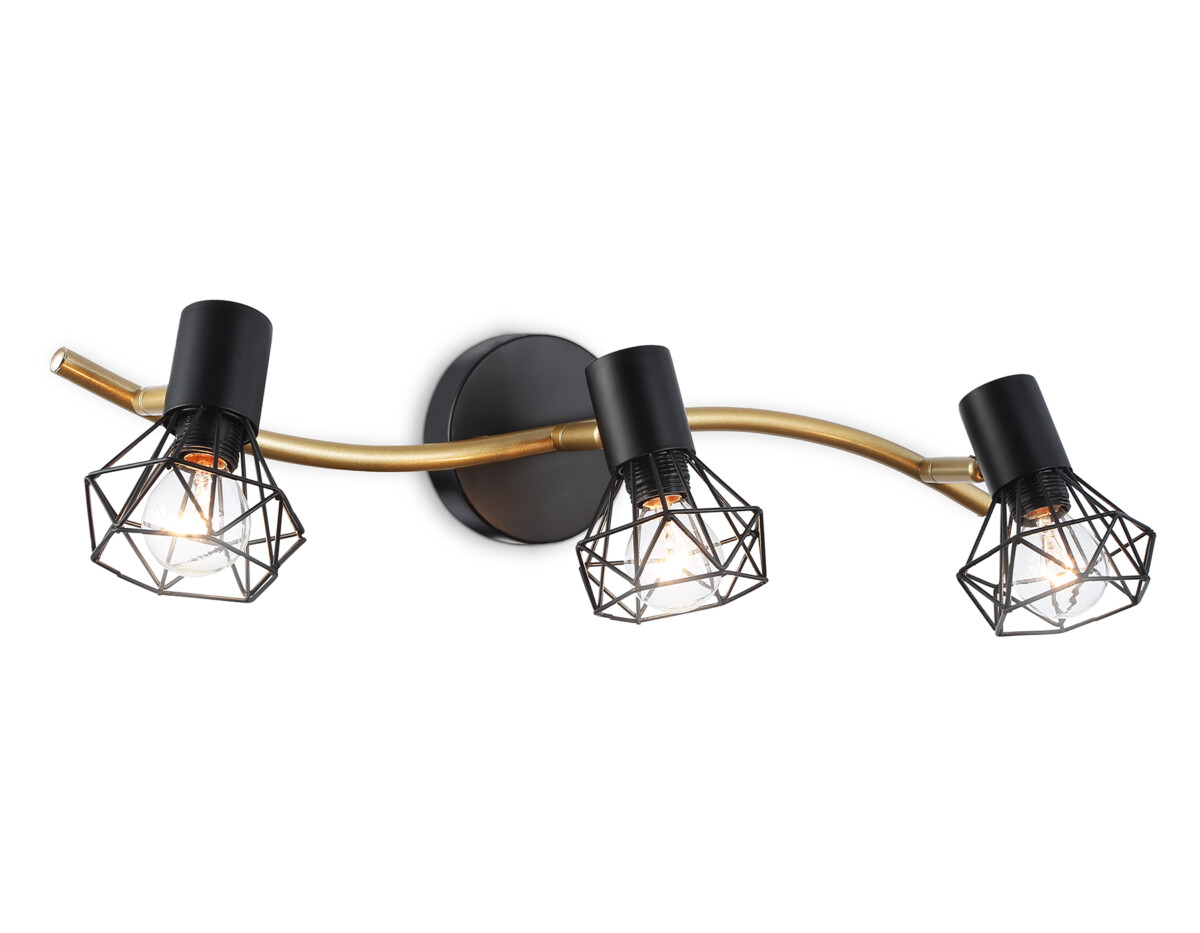 TR8657/3 BK/GD черный/золото E14/3 max 60W 550*100*185 — изображение 6