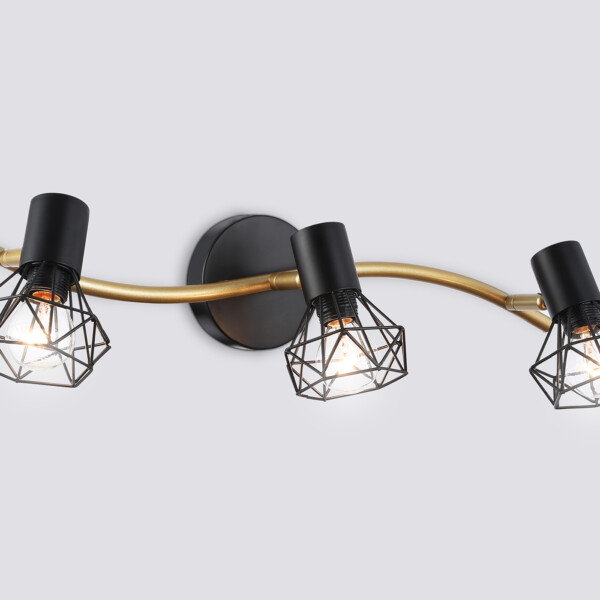 TR8657/3 BK/GD черный/золото E14/3 max 60W 550*100*185