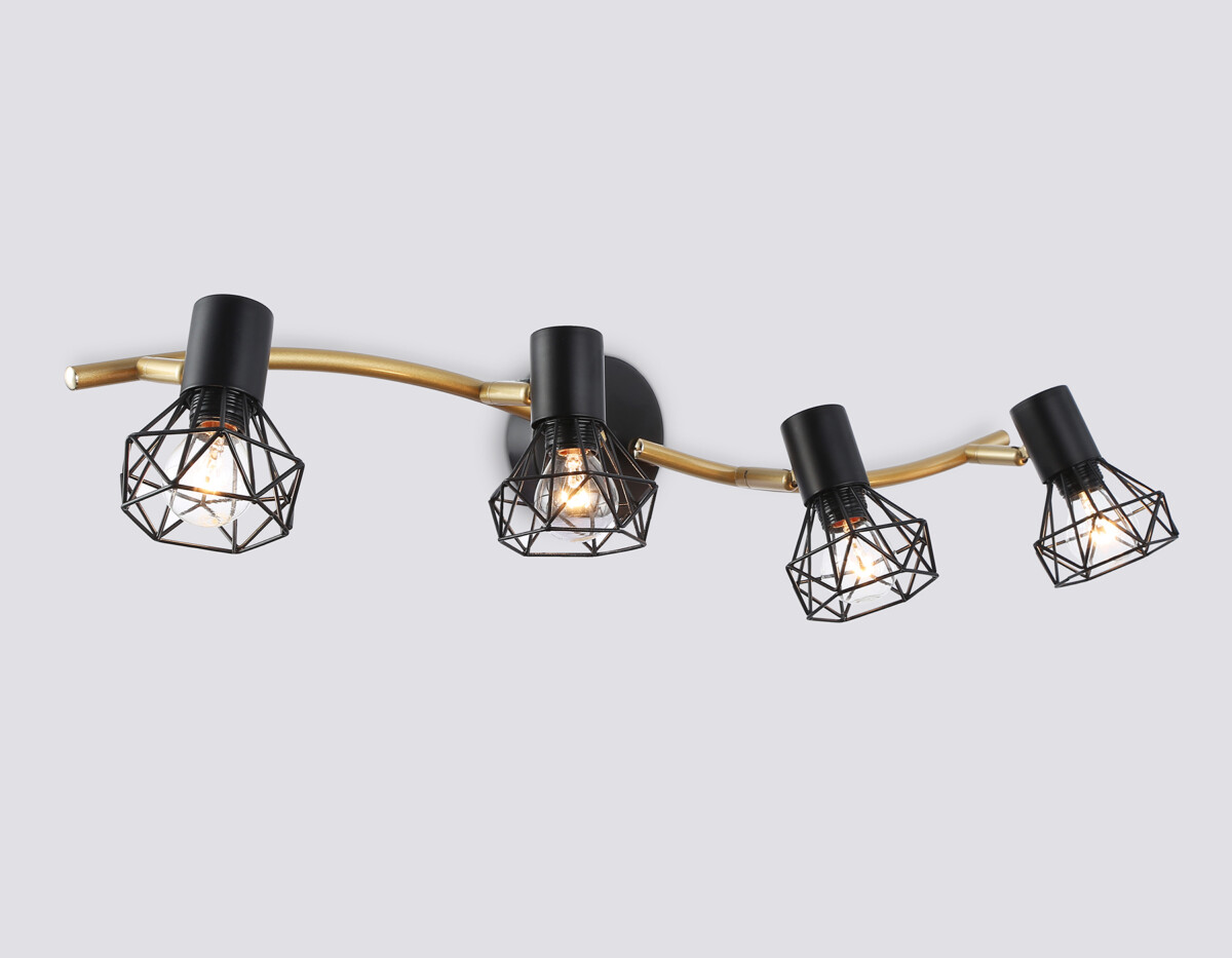 TR8658/4 BK/GD черный/золото E14/4 max 60W 750*100*185 — изображение 2