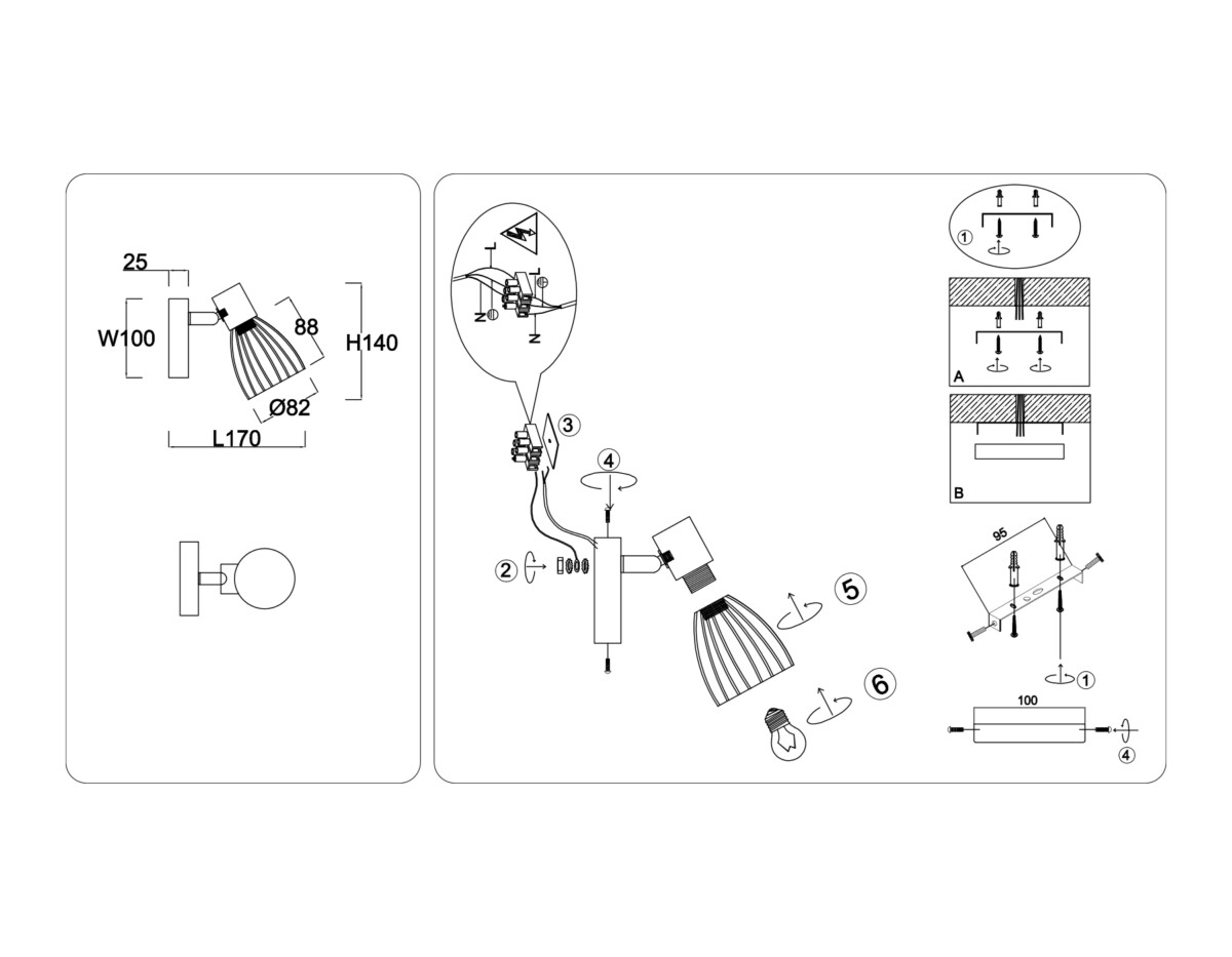 TR8659 BK/GD черный/золото E14 max 60W 160*100*145 — изображение 5