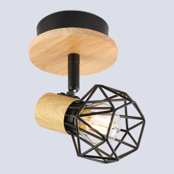 TR8751 BK/WD черный/дерево IP20 E27 D115*175