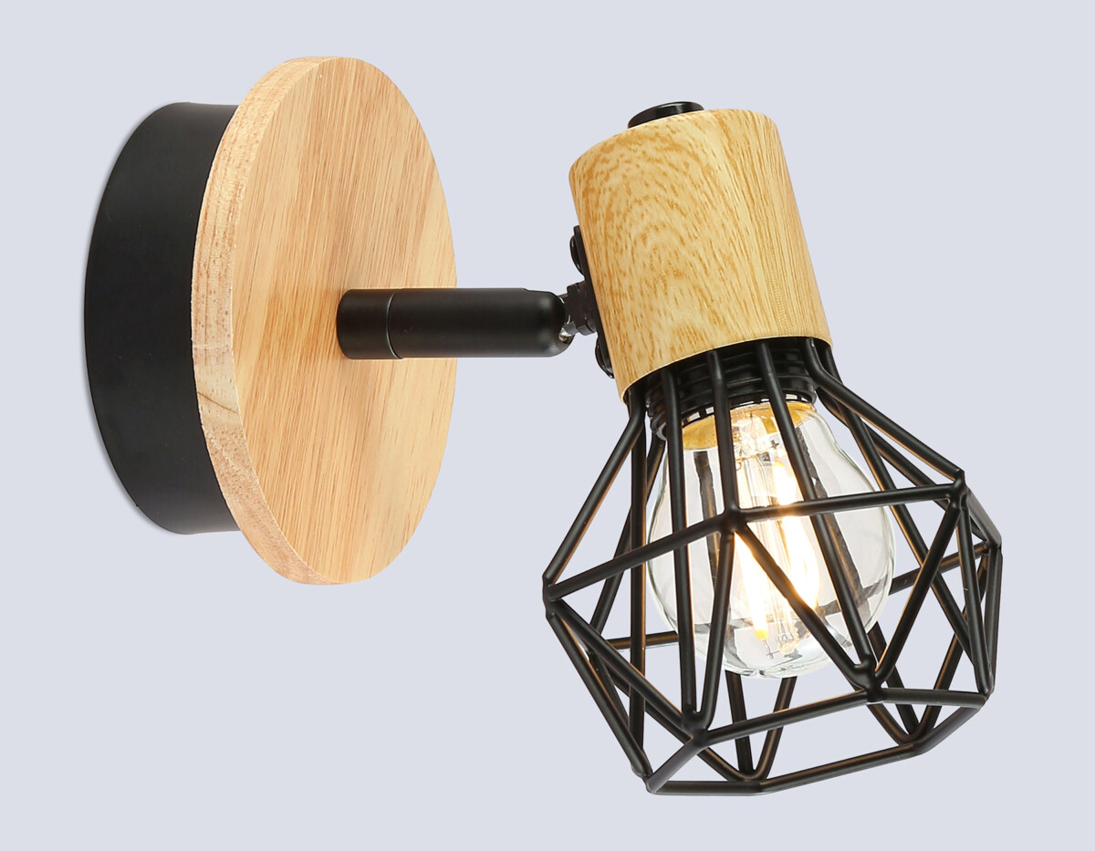 TR8751 BK/WD черный/дерево IP20 E27 D115*175 — изображение 2