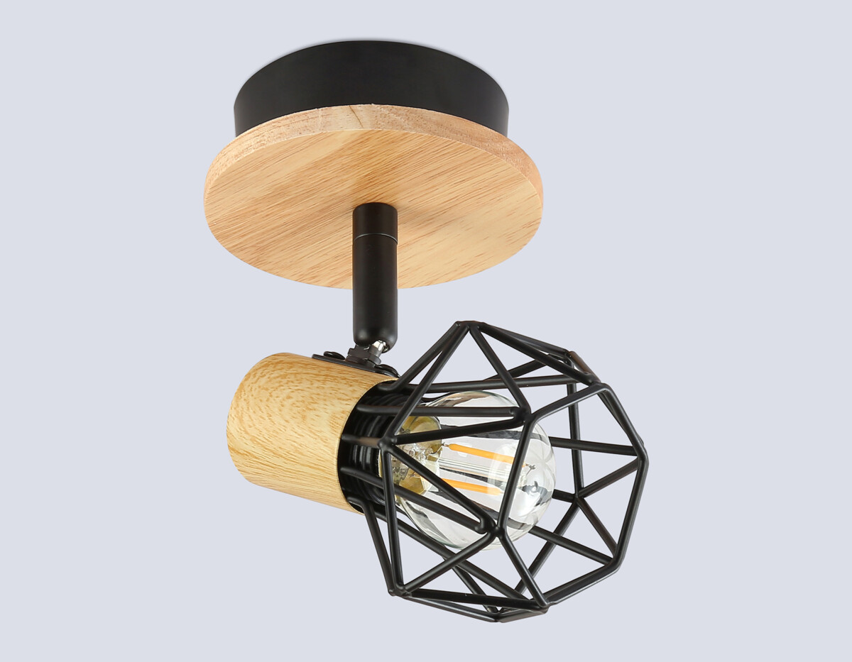 TR8751 BK/WD черный/дерево IP20 E27 D115*175 — изображение 3