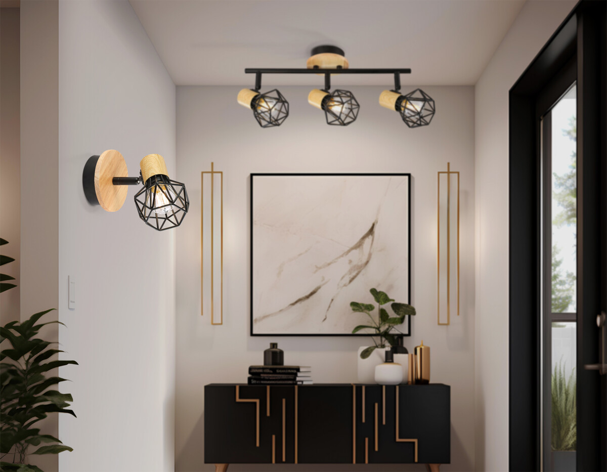 TR8751 BK/WD черный/дерево IP20 E27 D115*175 — изображение 5