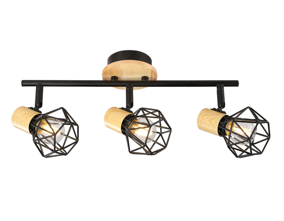 TR8753/3 BK/WD черный/дерево IP20 E27/3 435*115*200 — изображение 7