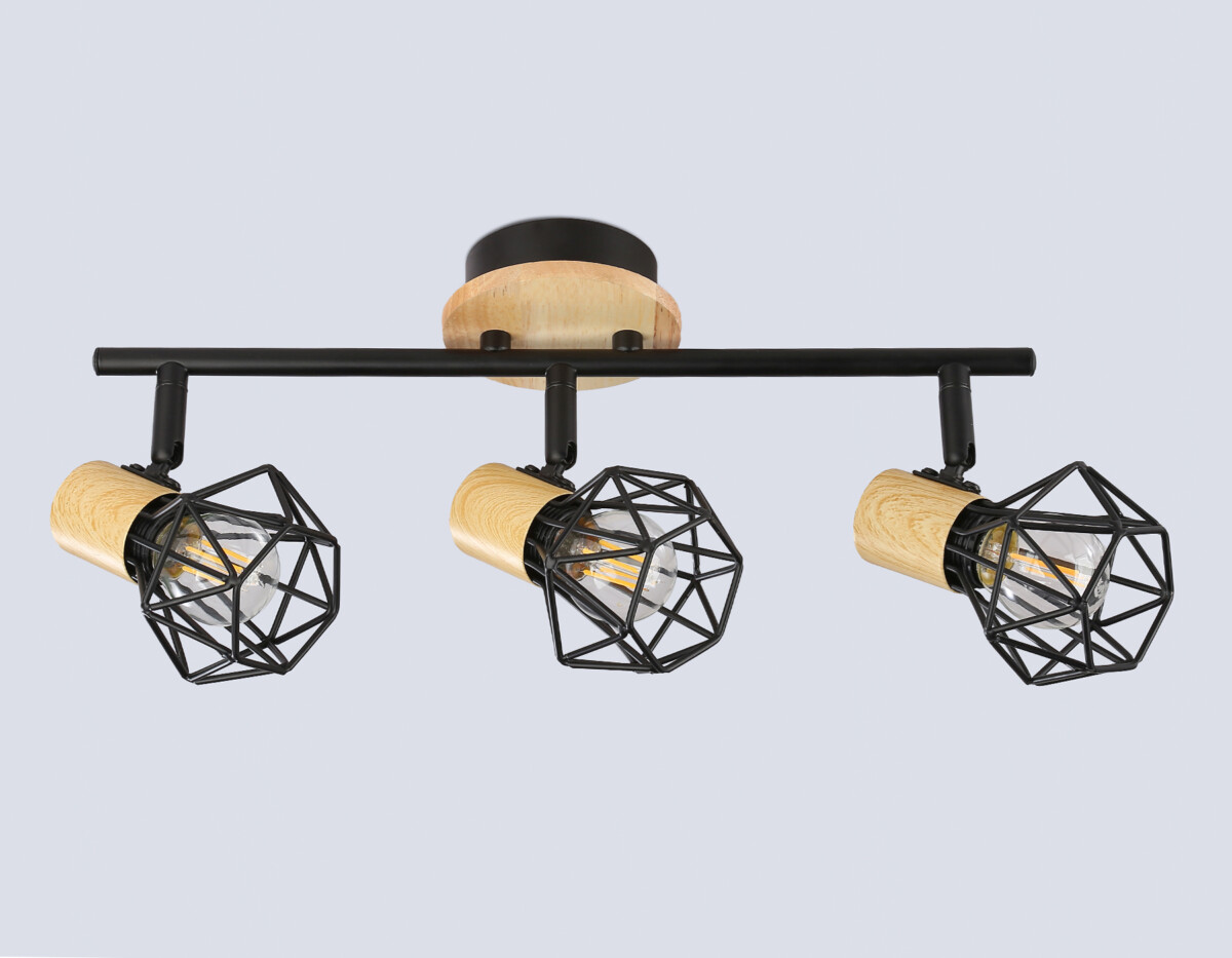 TR8753/3 BK/WD черный/дерево IP20 E27/3 435*115*200 — изображение 3