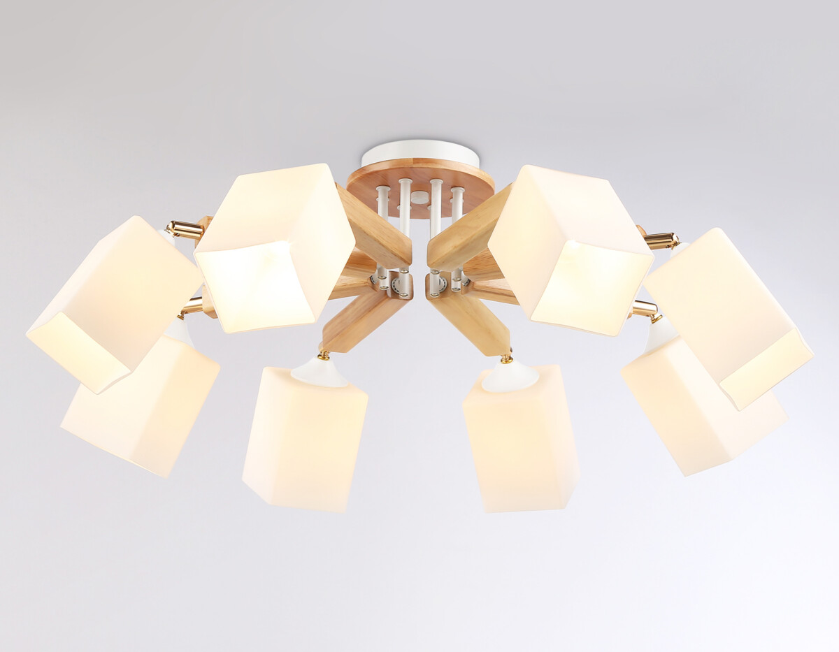 TR9522/8 WH/GD/FR белый/золото/белый матовый E27*8 max 40W D790*260 — изображение 5