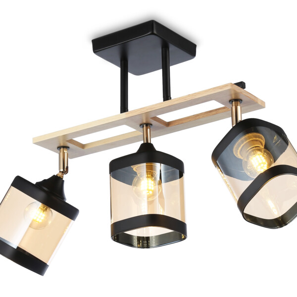 TR9527/3 BK/FGD/TI черный/золото/янтарь E27/3 max 40W 620*100*290