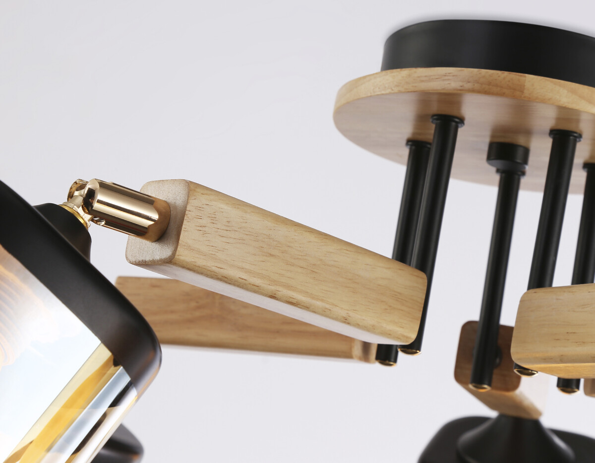 TR9529/5 BK/GD/TI черный/золото/янтарь E27*5 max 40W D670*260 — изображение 3