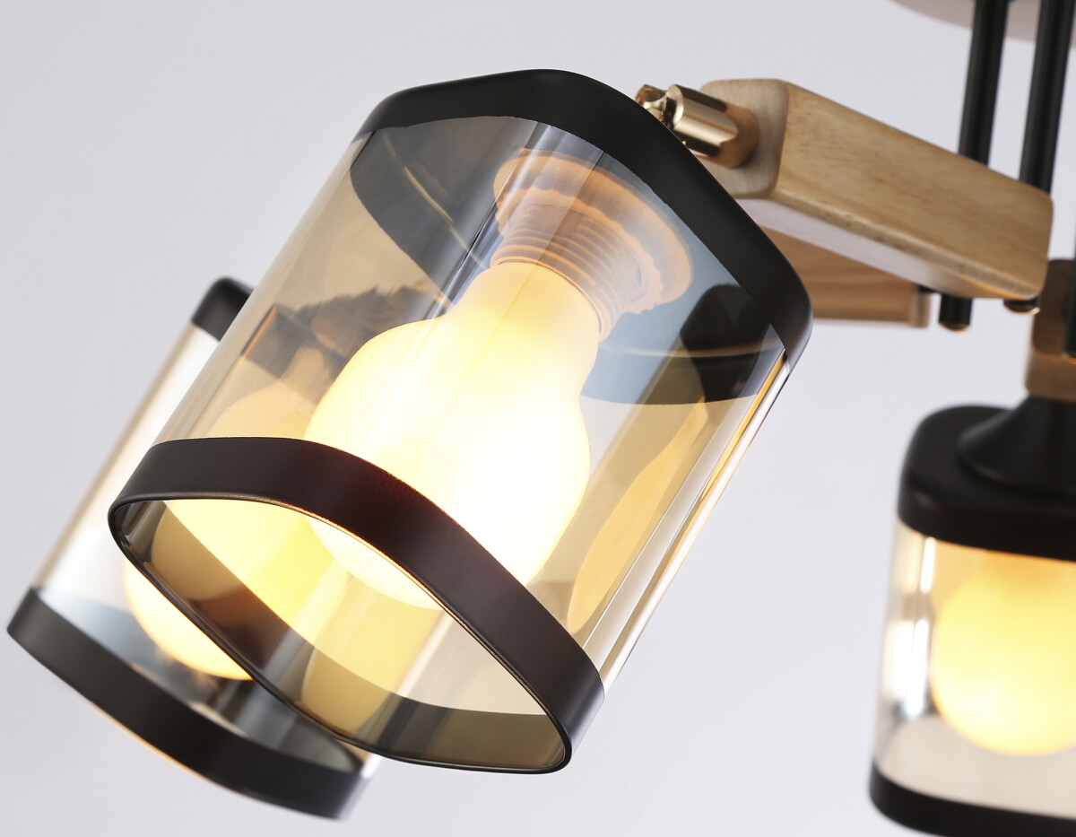 TR9529/5 BK/GD/TI черный/золото/янтарь E27*5 max 40W D670*260 — изображение 4