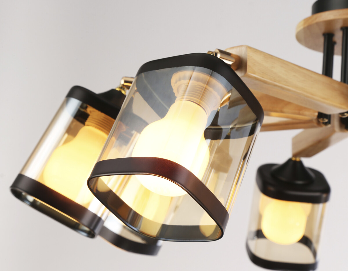 TR9530/8 BK/GD/TI черный/золото/янтарь E27*8 max 40W D790*260 — изображение 3