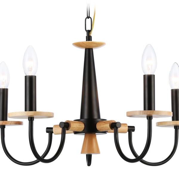 TR9593/5 BK/LW черный/светлое дерево E14/5 max 40W D555*660