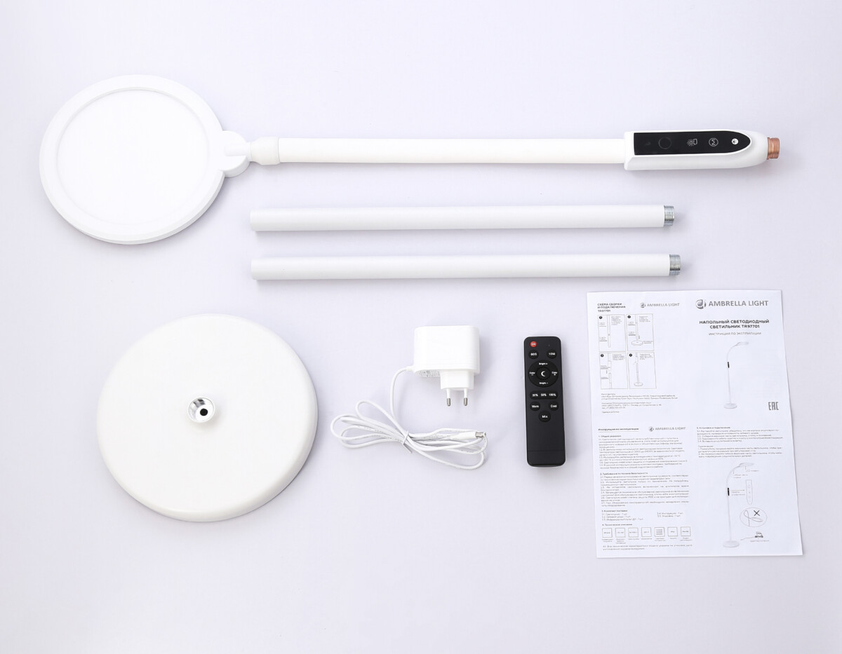 TR97701 WH белый LED 18W 3000K-6400K 170*230*1650 (ПДУ ИК) — изображение 4