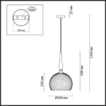 4766/1 PENDANT ODL21 413 белый/бронзовый Подвес E27 60W RUNGA — изображение 2