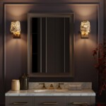 5064/1W MODERN ODL24 203 античн.бронза/серо-беж./металл/натур.камен."шпон" Бра E27 LED 1*5W BERGI — изображение 2