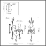 4977/1W HALL ODL23 627 золотой/хрусталь Бра E14 40W VERSIA