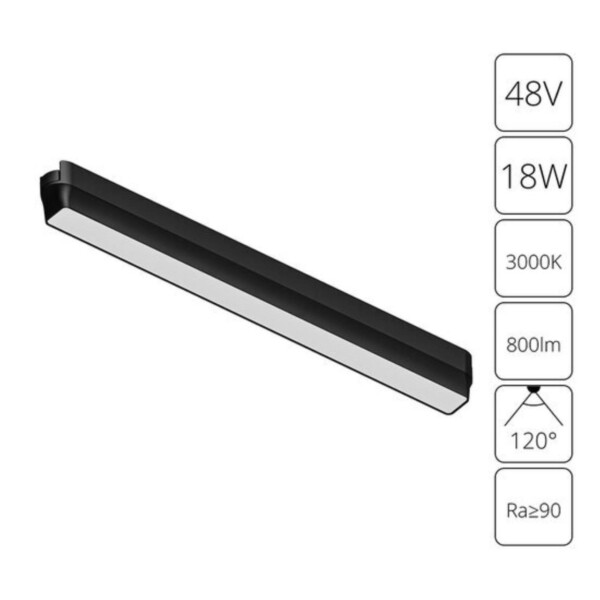 A1168PL-1BK СВЕТИЛЬНИК ПОТОЛОЧНЫЙ RAPID 48В 15Вт 800лм 3000К 90+ 120°