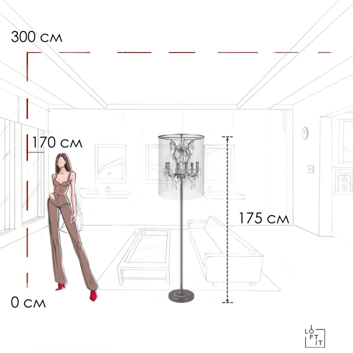 10450F Торшер LOFT IT Vaille Crystal — изображение 12