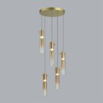 5058/25LA PENDANT ODL24 385 золотой/янтарный/металл/стекло Люстра каскадная LED 5*5W 3000K SCROW — изображение 2