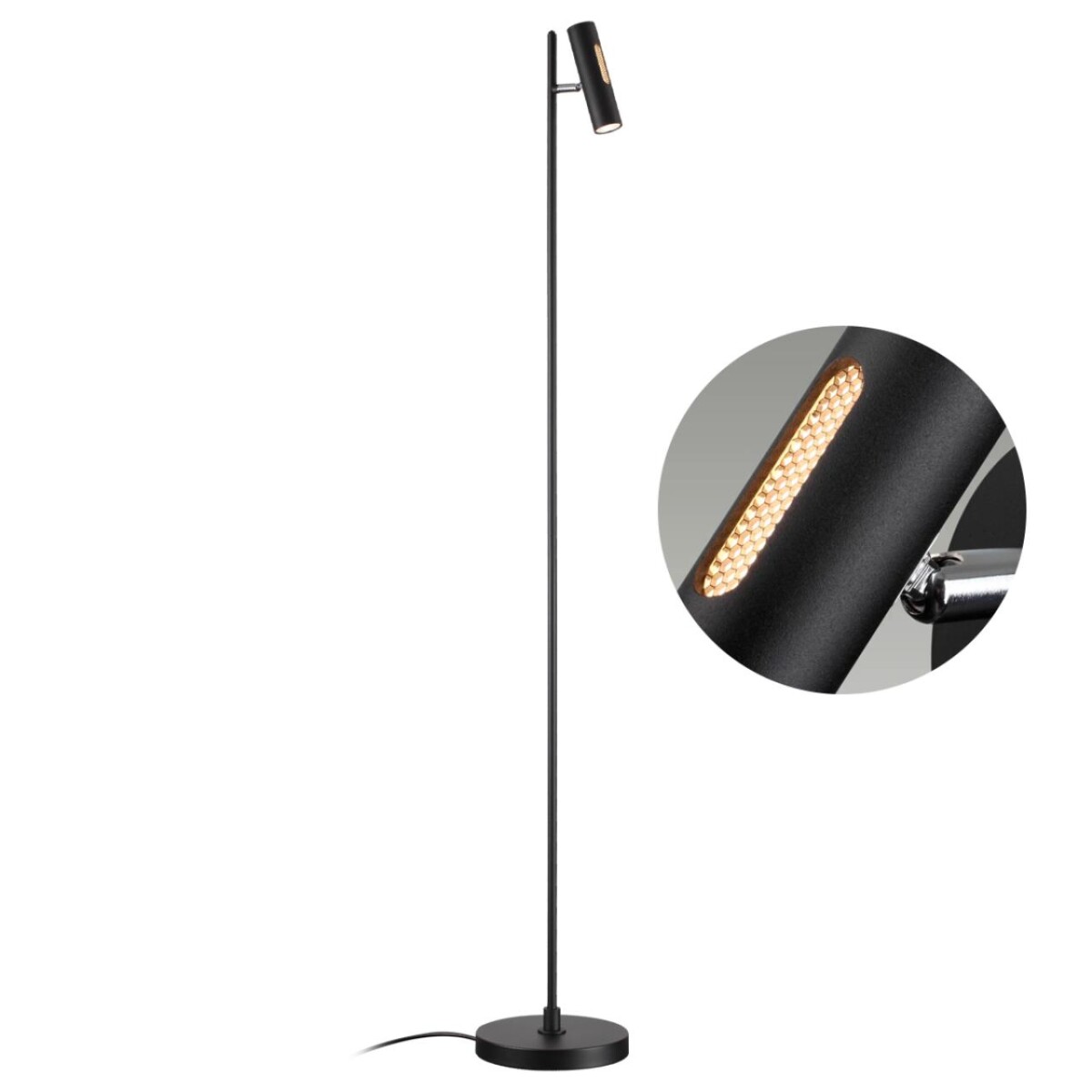 6643/5FL HIGHTECH ODL24 303 черный/металл/акрил Напольный светильник (выкл. и диммер на корпусе) IP20 LED 6W 3000K 220V MALI — изображение 1