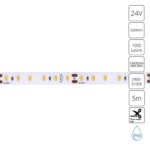 A2412008-04-3K Светодиодная лента 24В 9,6Вт/м 1000Лм/м 3000К 90+ 8мм SMD2835 120шт/м 5м IP65