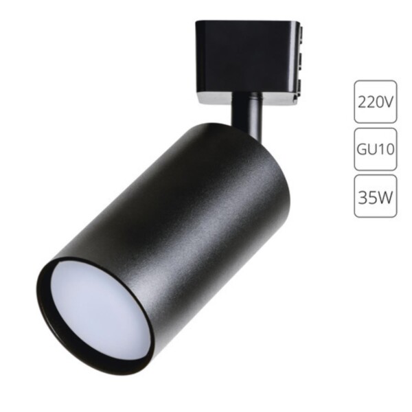 A1518PL-1BK Светильник трековый однофазный RIDGE Ø55x100мм черный IP20