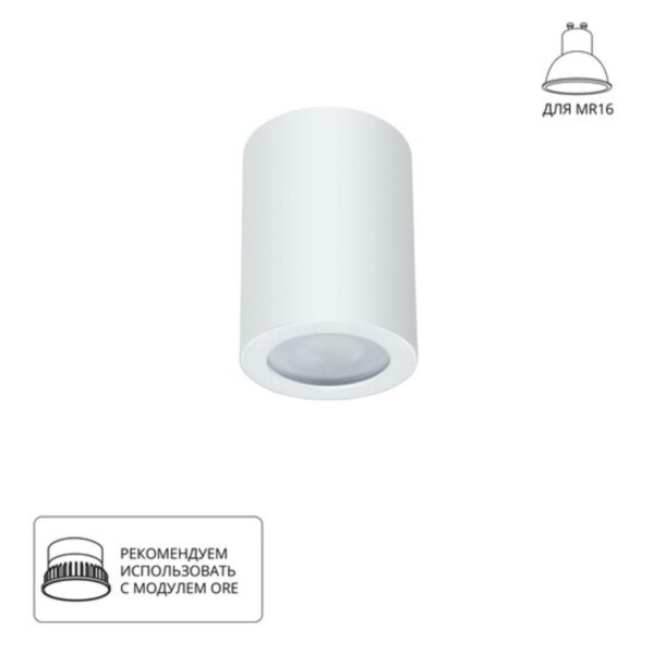 A1468PL-1WH Светильник потолочный накладной TINO для MR16 Ø65x88мм белый IP44