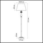 3390/1F CLASSIC ODL17 649 мат. зол/абажур ткань/хрусталь Торшер E14 40W 220V AURELIA