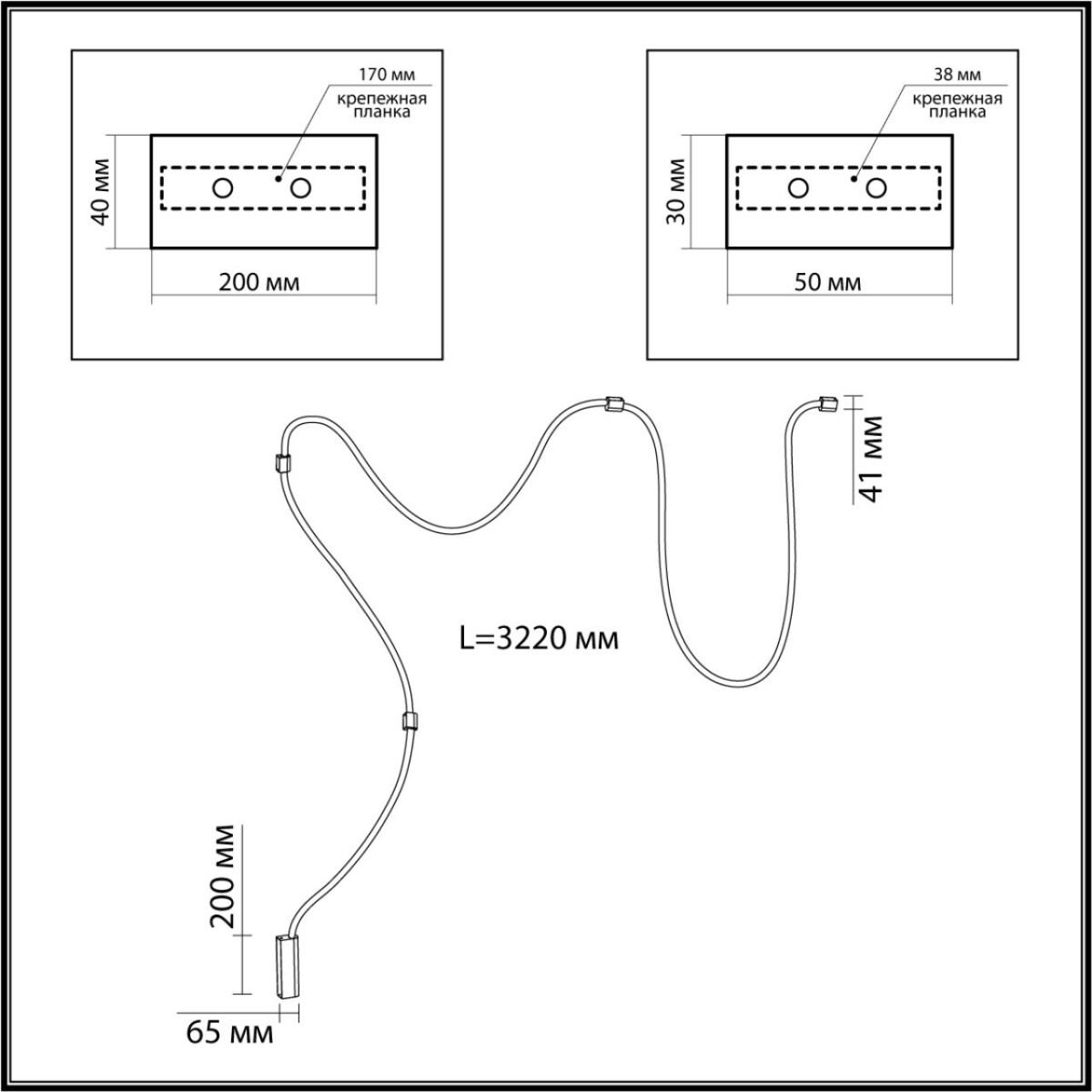 4397/30CL HIGHTECH ODL23 299 ант.бронза/металл/канат Настенно-потолочный св-к накладной (3 крепления в комплекте) IP20 LED 30W 1185Лм 3000K CORDA — изображение 3