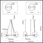 4818/14 MODERN ODL21 535 черный/прозрачный Люстра G9 14*40W TOVI — изображение 2
