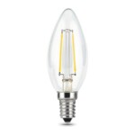103801207 Лампа Gauss LED Filament Свеча E14 7W 580lm 4100К 1/10/50 — изображение 2