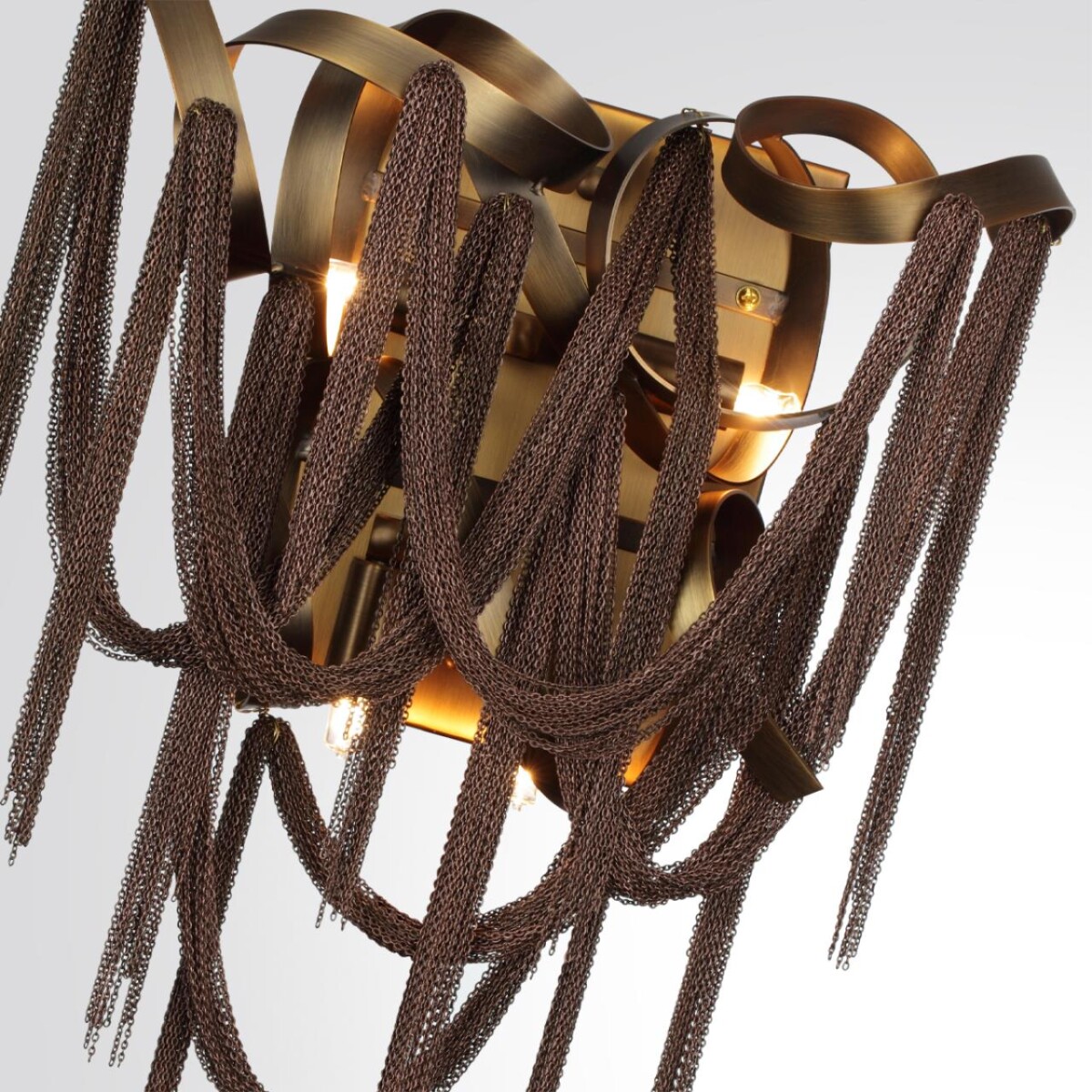 5066/4W HALL ODL24 527 античн.бронза/коричневый/металл/металл Бра G9 4*40W CHAINY — изображение 3