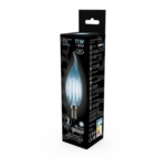 104801211 Лампа Gauss Filament Свеча на ветру 11W 830lm 4100К Е14 LED 1/10/50 — изображение 3