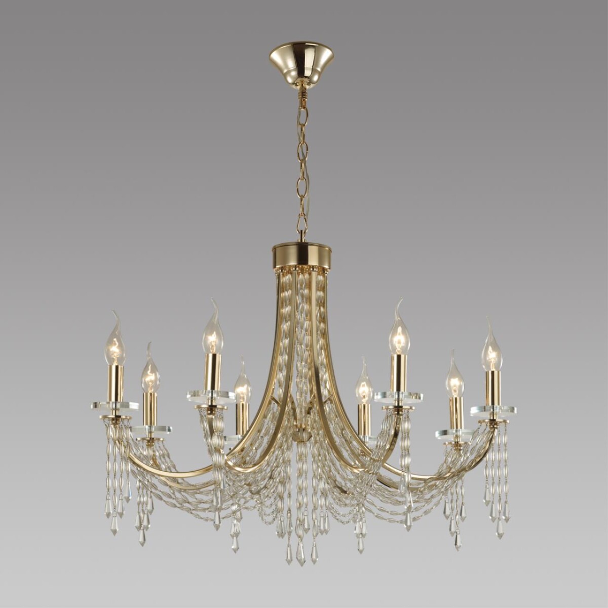5063/8 CLASSIC ODL24 625 золото/прозрачный/металл/хрусталь Люстра E14 8*40W CAPEL — изображение 4