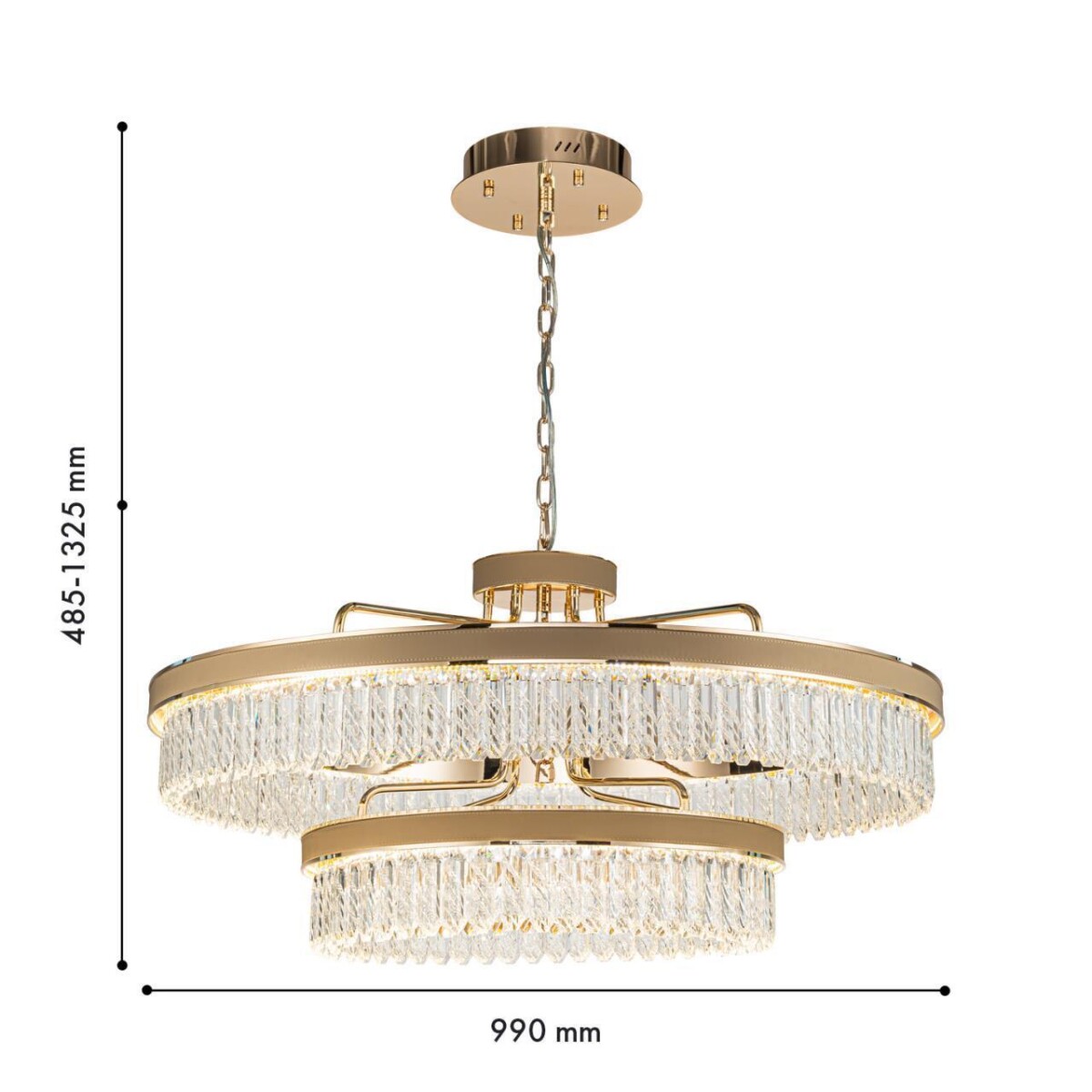 4304-10P, подвесная люстра, D990xH485/1325, LEDx180W, 7640LM, 3000K/4000K/6000K, included — изображение 3