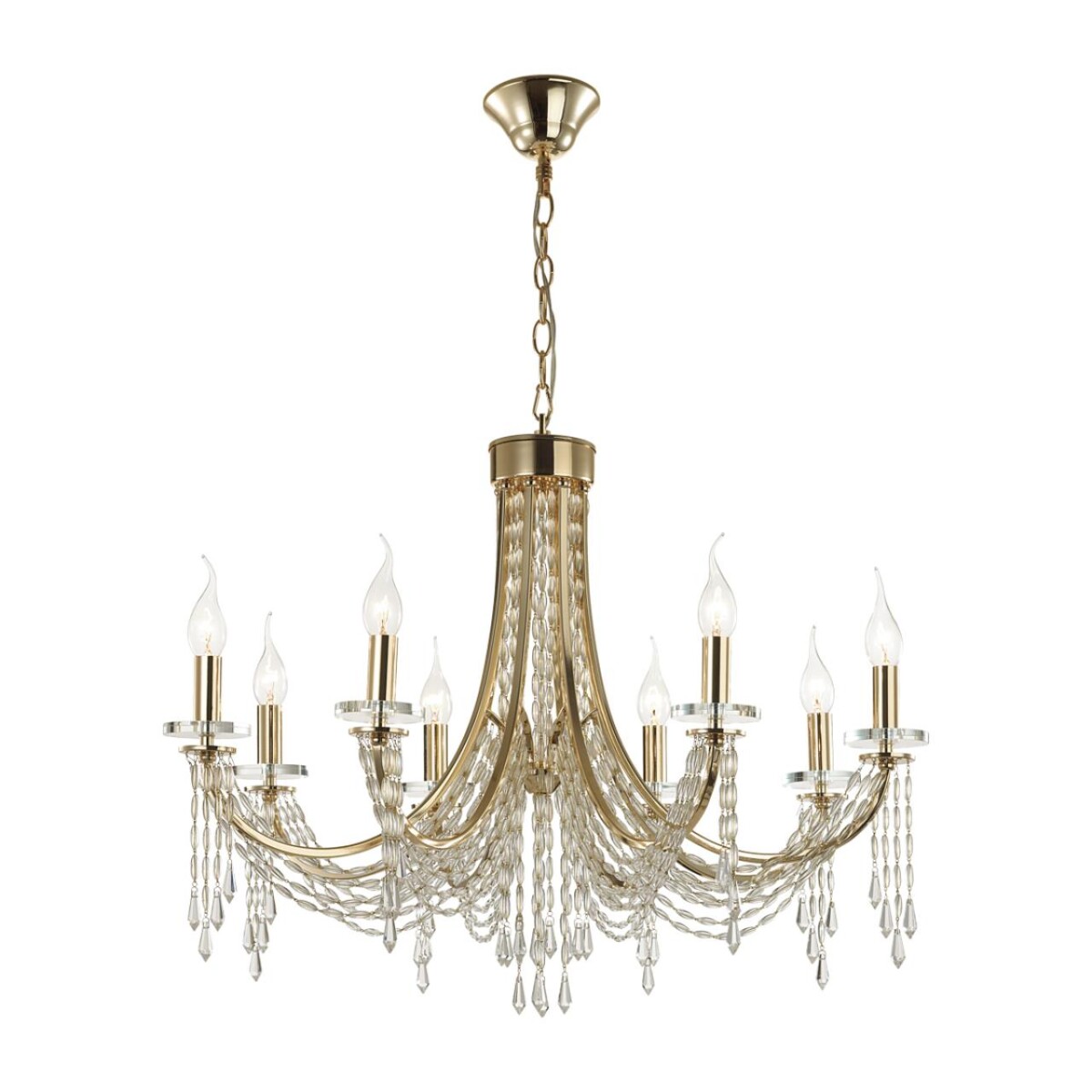 5063/8 CLASSIC ODL24 625 золото/прозрачный/металл/хрусталь Люстра E14 8*40W CAPEL — изображение 3